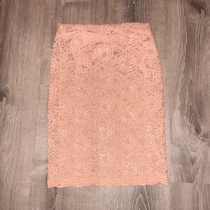 WORN ONCE pink lace skirt